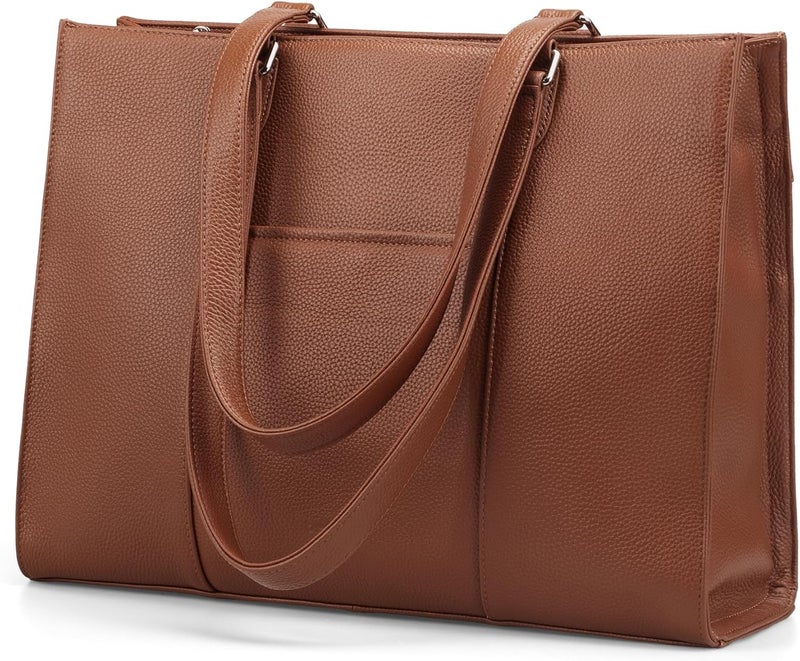 befen Genuine Leather Tote Bag for Women Work, Women's Leather Shoulder Bags Purses Satchel Handbags with Laptop Compartment - Image 1